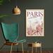 East Urban Home Vintage Style Paris Illustration w/ Tour D'eiffel Old Streets - Picture Frame Advertisements Print on Fabric Fabric | Wayfair