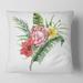East Urban Home Flowers Bouquet w/ Protea Hibiscus Plumeria Square Pillow Cover & Insert Polyester/Polyfill blend | 16 H x 16 W x 5 D in | Wayfair