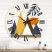 East Urban Home Abstract Sun & Moon In Mountains I - Modern wall clock Metal in Yellow | 16 H x 16 W x 1 D in | Wayfair