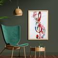 East Urban Home Fantasy Theme Musical Notes Rhythm Song Ornamental in Vibrant Colors - Picture Frame Graphic Art Print on Fabric Fabric | Wayfair