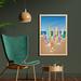 East Urban Home Illustration of Surfboards on the Sandy Beach the Skyd the Sea Theme - Picture Frame Graphic Art Print on Fabric Fabric | Wayfair