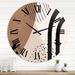 East Urban Home Abstract Shapes in Terracotta & Ivory Shapes I - Modern wall clock Metal | 29 H x 29 W x 1 D in | Wayfair