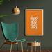 East Urban Home Hand Lettering Always Vibes Positive Phrase Orange Backdrop - Picture Frame Textual Art Print on Fabric Fabric | Wayfair