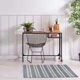 Black 45 x 27 x 0.25 in Area Rug - Lucky Brand Striped Looped/Hooked Natural/White/Denim Area Rug /Jute & Sisal | 45 H x 27 W x 0.25 D in | Wayfair