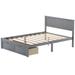 Red Barrel Studio® Full Size Platform Bed w/ Under-Bed Drawers, White Wood in Gray, Size 36.2 H x 39.2 W x 76.0 D in | Wayfair