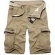 KOCTHOMY Men's Cargo Shorts, Summer Relaxed Fit Outdoor Beach Shorts Khaki