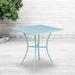 Zipcode Design™ Malbon Square Patio Table | Outdoor Steel Square Patio Table Metal in Blue | 28.25 H x 28 W x 28 D in | Wayfair