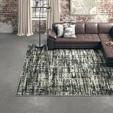 Black/Gray 79 x 0.15 in Indoor/Outdoor Area Rug - Steelside™ Belden Abstract Black/Light Gray Indoor/Outdoor Area Rug | 79 W x 0.15 D in | Wayfair