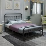 August Grove® Penington QUEEN Metal Platform Bed Frame w/ Headboard & Wood Slat Support Metal | 43.5 H x 52.4 W x 78.74 D in | Wayfair