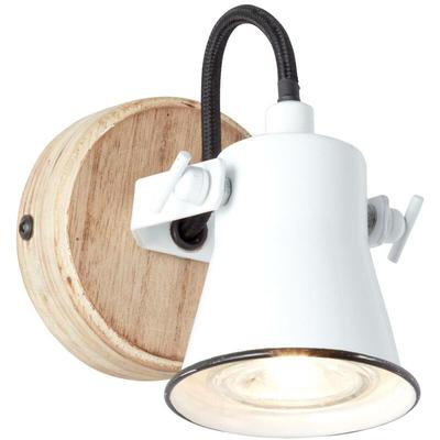 Brilliant - Lampe Seed Wandspot weiß/holz hell 1x PAR51, GU10, 5W, geeignet für Reflektorlampen