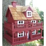 Red Wood Birdhouse - Made of Kiln Dried Hardwood - 10.25"H x 7.25"W x 10.75"D