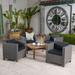 Puerta Outdoor 5-piece Wicker Seating Set with Cushions by Christopher Knight Home