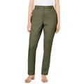 Plus Size Women's Straight Leg Chino Pant by Jessica London in Dark Olive Green (Size 16 W)