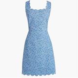 J. Crew Dresses | J Crew Blue Floral Scallop Straight Dress | Color: Blue | Size: 4
