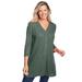 Plus Size Women's Thermal Button-Front Tunic by Woman Within in Pine (Size 22/24)