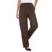 Plus Size Women's 7-Day Knit Ribbed Straight Leg Pant by Woman Within in Chocolate (Size M)