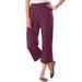 Plus Size Women's 7-Day Knit Capri by Woman Within in Deep Claret (Size 6X) Pants