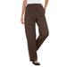 Plus Size Women's 7-Day Knit Ribbed Straight Leg Pant by Woman Within in Chocolate (Size 4X)