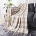 Battilo Home Grey and White Plaid Fringed Cashmere Shawl /Throw/ Blanket, 49" x 63" by Battilo Home in Grey White (Size 49" X 63")