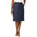 Plus Size Women's Stretch Cotton Chino Skirt by Jessica London in Navy (Size 26 W)