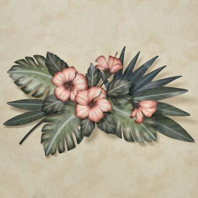 Hibiscus Blooms Wall Sculpture Green , Green