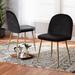 Baxton Studio Fantine Modern Luxe and Glam Black Velvet Fabric Upholstered and Gold Finished Metal Dining Chair (Set of 2) - Wholesale Interiors DC176-Black Velvet/Gold-DC