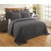 Latitude Run® Pramila Standard Stripe Pattern Machine Washable Coverlet/Bedspread Chenille/Cotton in Gray | Twin Coverlet | Wayfair