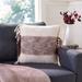 SAFAVIEH Lencia Boho Beige/ Grey Fringe 18-inch Decorative Throw Pillow