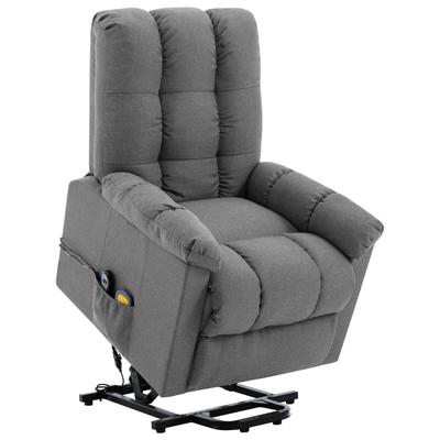 vidaXL Power Lift Massage Recliner Light Gray Fabric - 29.9" x 36.2" x 40.2"