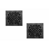 Black Air Vent Registers, Grilles & Vents 10" X 10" Cast Aluminum Vent Register (Set of 2) Renovators Supply