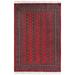 Shahbanu Rugs 250 KPSI Silky Wool Denser Weave Hand Knotted Mori Super Bokara Deep Rich Red Oriental Rug (5'1" x 7'6")