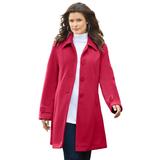 Plus Size Women's Plush Fleece Jacket by Roaman's in Classic Red (Size 3X) Soft Coat