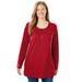 Plus Size Women's Perfect Long-Sleeve Henley Tee by Woman Within in Classic Red (Size M) Shirt