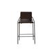 B&T Design Dupont Bar & Counter Stool Wood/Upholstered/Leather/Metal/Faux leather in Brown | 28 H x 21.5 D in | Wayfair 150-BT-DUPONT-U-BLK-60508