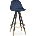 Tabouret de bar Tissu Bleu H. assise 65 cm rembourré