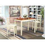 East West Furniture 3 Piece Kitchen Counter Set- a Dining Table and 2 Chairs, Buttermilk & Cherry (Seat Type Option)