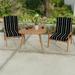 22" x 44" Black Stripe Outdoor Chair Cushion with Ties and Loop - 44'' L x 22'' W x 4'' H
