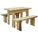 Live Edge Locust Wood 4' Autumnwood Table with 4' Wildwood Benches