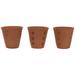 Foreside Home & Garden Set of 3 Natural Handthrown Terracotta Embossed Stamped Planters - 7 x 7 x 7