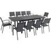Cambridge Turner 11-Piece Expandable Dining Set with 10 Sling Dining Chairs and a 40" x 94" Table