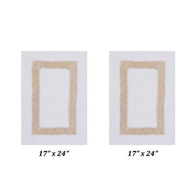 Hotel Collections Bath Mat Rug 2 Piece Set (17" X 24" | 17" X 24") by Better Trends in White Sand