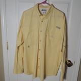 Columbia Shirts | Columbia Men's Yellow Button Down Shirt Pfg Size L | Color: Yellow | Size: L