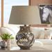 Averna Brown Hydrocal Pot Table Lamp