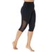 Plus Size Women's Chlorine Resistant High Waist Mesh Swim Capri by Swimsuits For All in Black Mesh (Size 14)