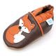 Dotty Fish weiche Leder Babyschuhe mit rutschfesten Wildledersohlen. Kleinkind Schuhe. Krabbelschuhe. Jungen und Mädchen. Braun Fuchs. 4-5 Jahre (28 EU)