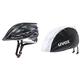 UVEX Erwachsene Fahrradhelm I-VO CC, schwarz (Schwarz (Black Mat)), 52-57 cm & Unisex – Erwachsene, rain Cap Bike Zusatzbehör, Black White, L/XL