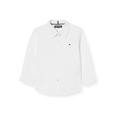 Tommy Hilfiger - Boy's Solid Stretch Poplin Shirt L/S Blouse - Kids Tommy Hilfiger Shirts - Shirt For Boys - Poplin Long Sleeve Shirt - White - Age 14
