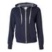 Independent Trading Co. PRM90HTZ Heathered French Terry Full-Zip Hooded Sweatshirt in Navy Blue Heather size XL | Cotton/Polyester Blend PRM90H