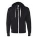 Independent Trading Co. PRM90HTZ Heathered French Terry Full-Zip Hooded Sweatshirt in Black size Small | Cotton/Polyester Blend PRM90H