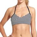 Athleta Swim | Athleta Halter Wrap Striped Bikini Top | Color: Black/White | Size: M